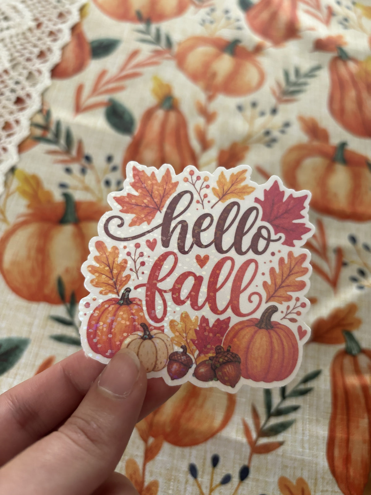 Hello Fall Vinyl Sticker