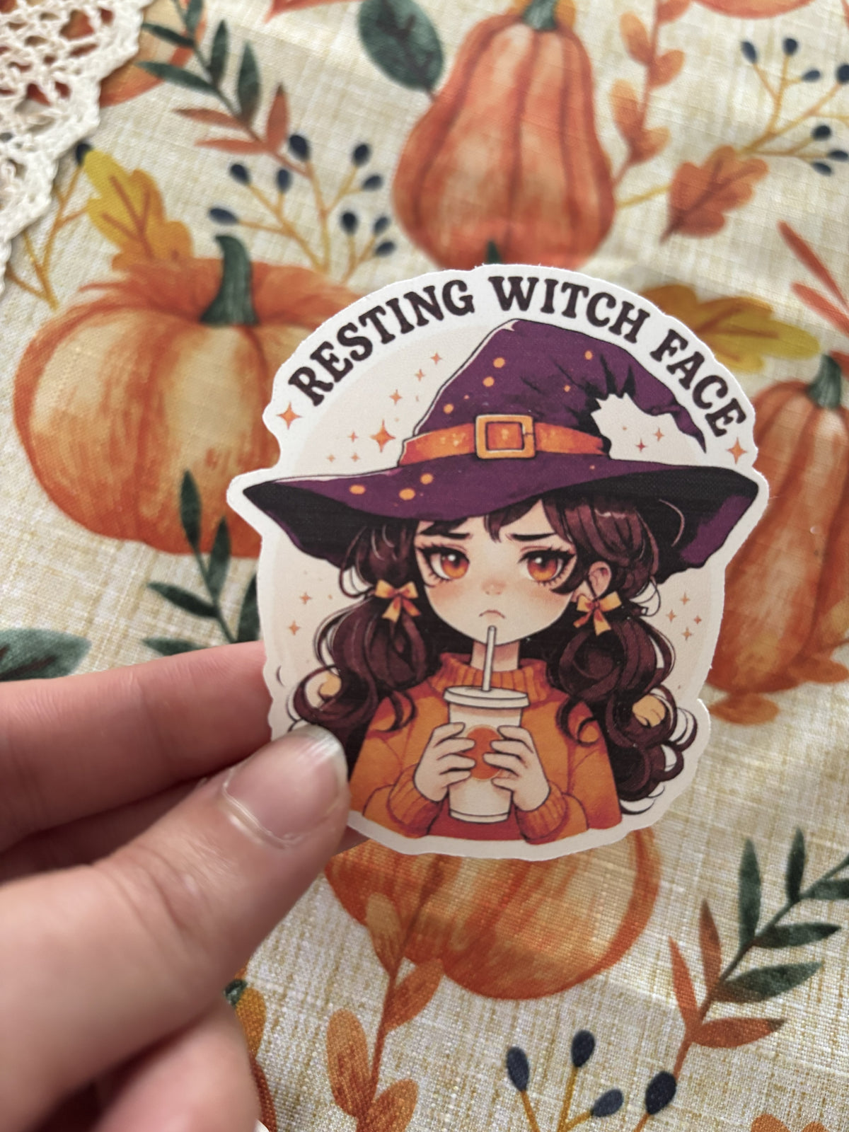 Resting Witch Face Sticker