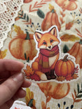 Cozy Autumn Fox Sticker
