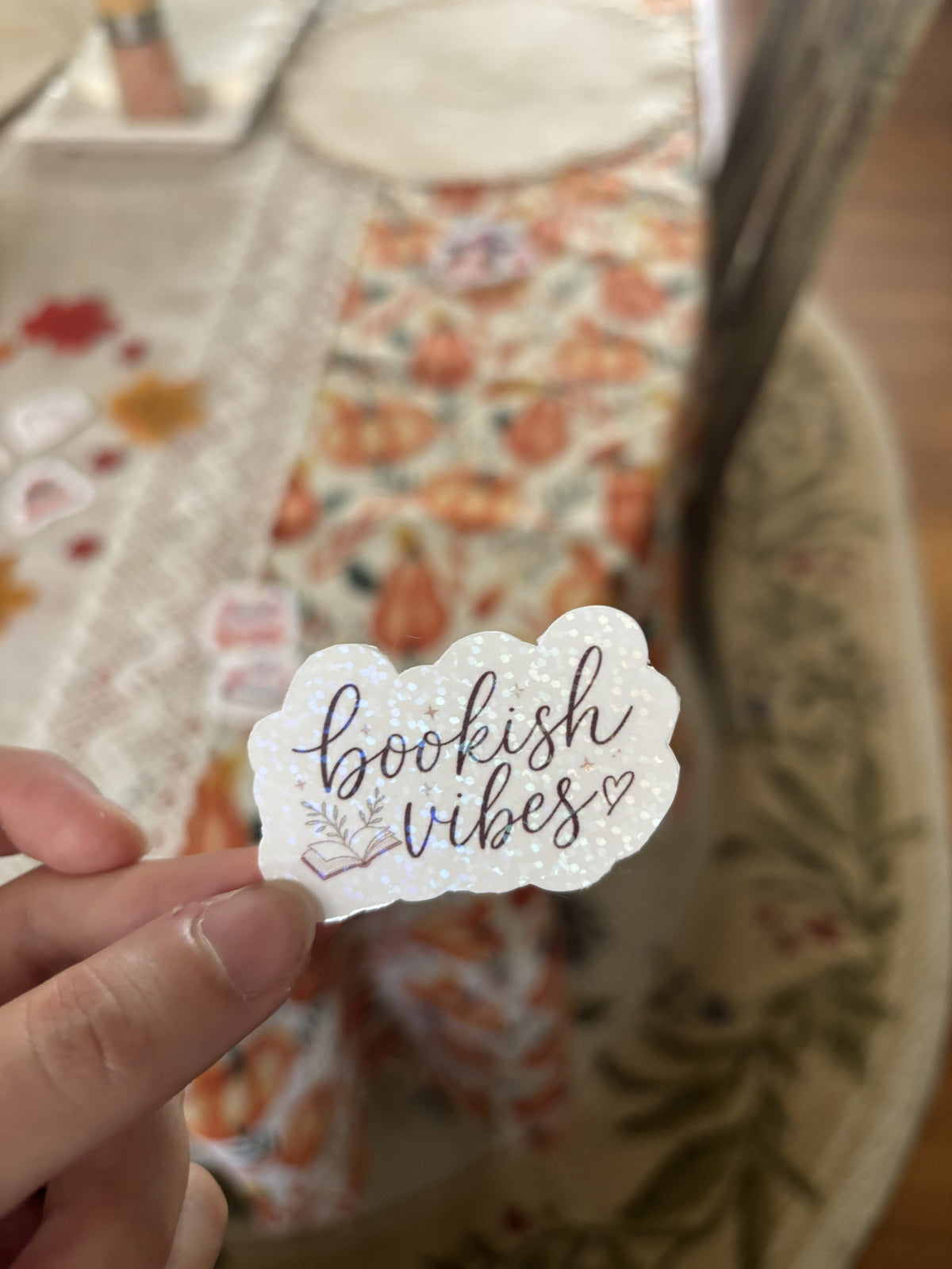 Bookish Vibes Glitter Sticker