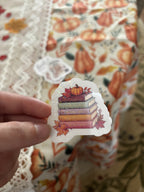 Autumn Romance Book Stack Sticker